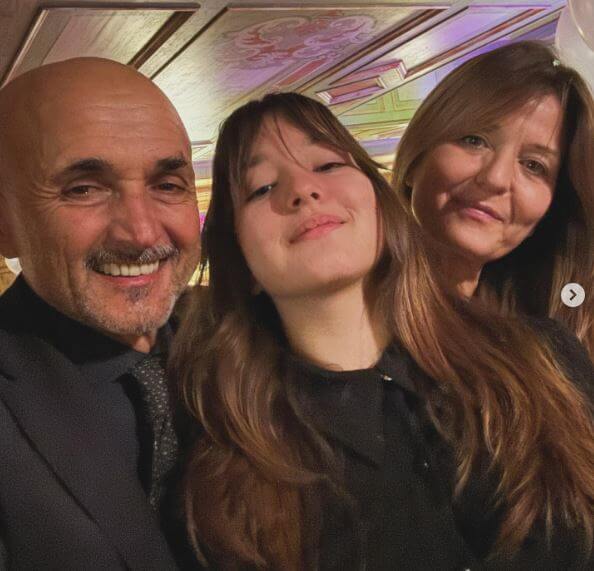 Tamara Spalletti with her husband Luciano Spalletti and daughter Matilde Spalletti.